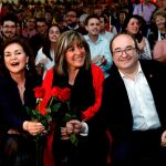 Miquel Iceta en el acto de proclamación de la candidata a la reelección como alcaldesa de L’Hospitalet de Llobregat, Nuria Marín