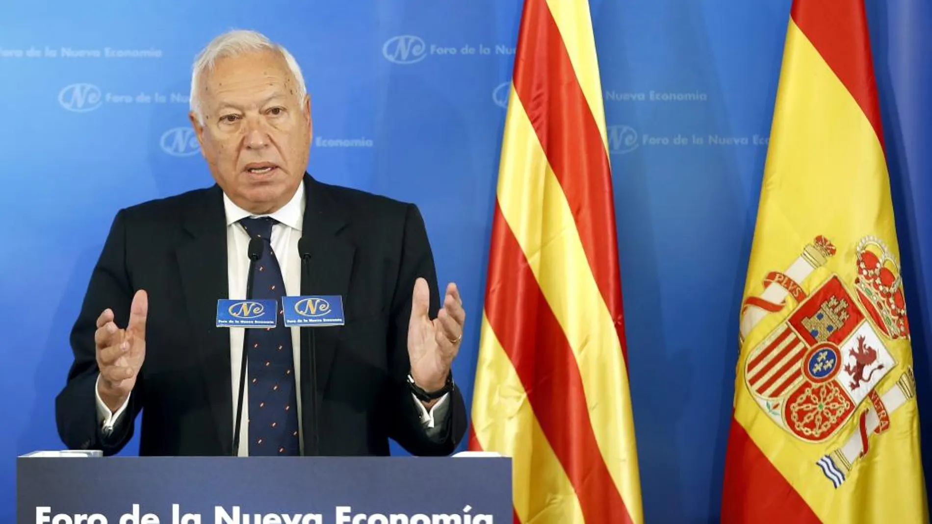 José Manuel García-Margallo durante su conferencia en el Foro de la Nueva Economía