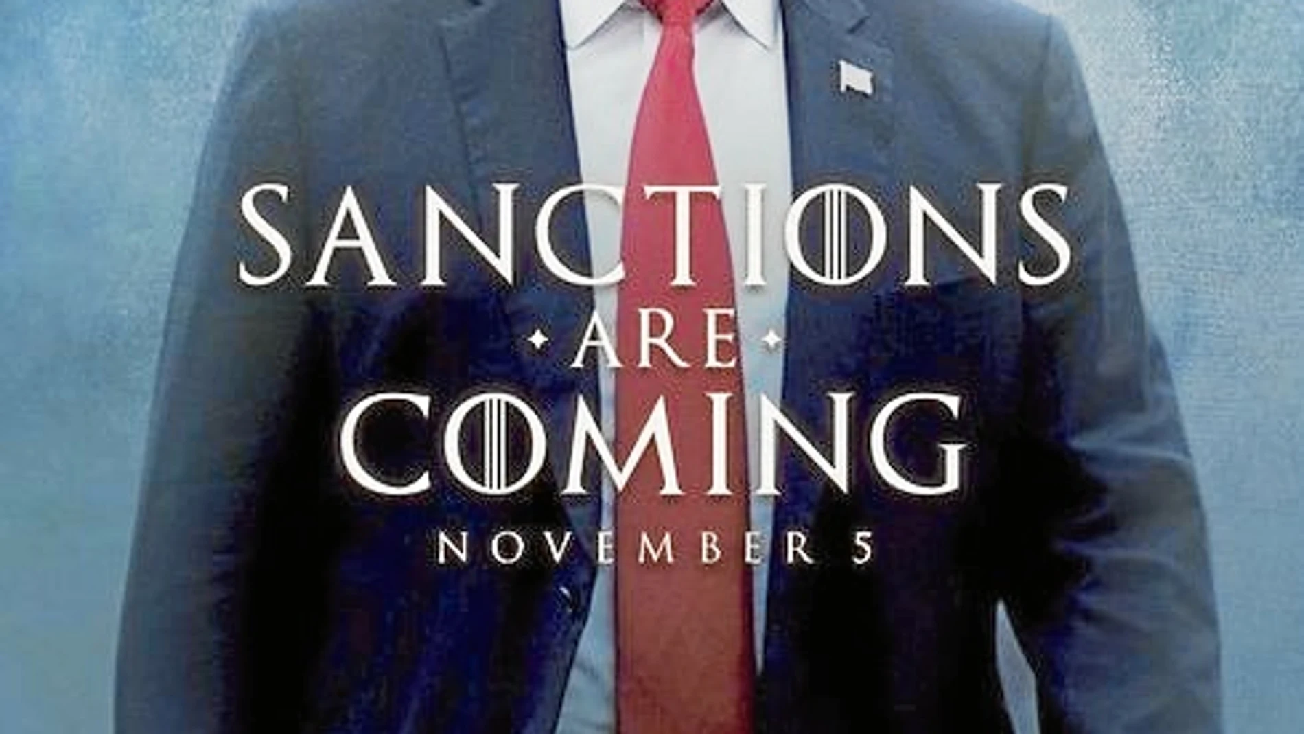 Imagen de la broma con la que Trump acompañó el anuncio de las sanciones / Reuters