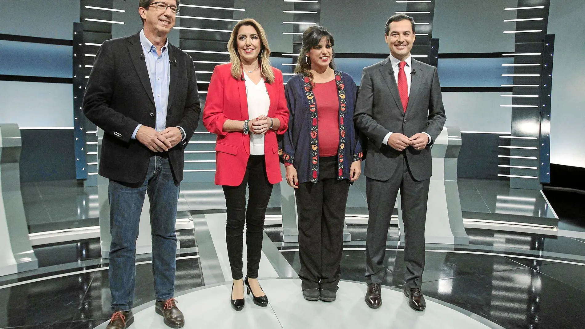 Juan Marín, Susana Díaz, Teresa Rodríguez y Juanma Moreno cerraron el segundo debate televisado de la campaña