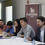 Pablo Iglesias, durante la primera reunión de "Rumbo 2020", su llamado «gobierno en la sombra».