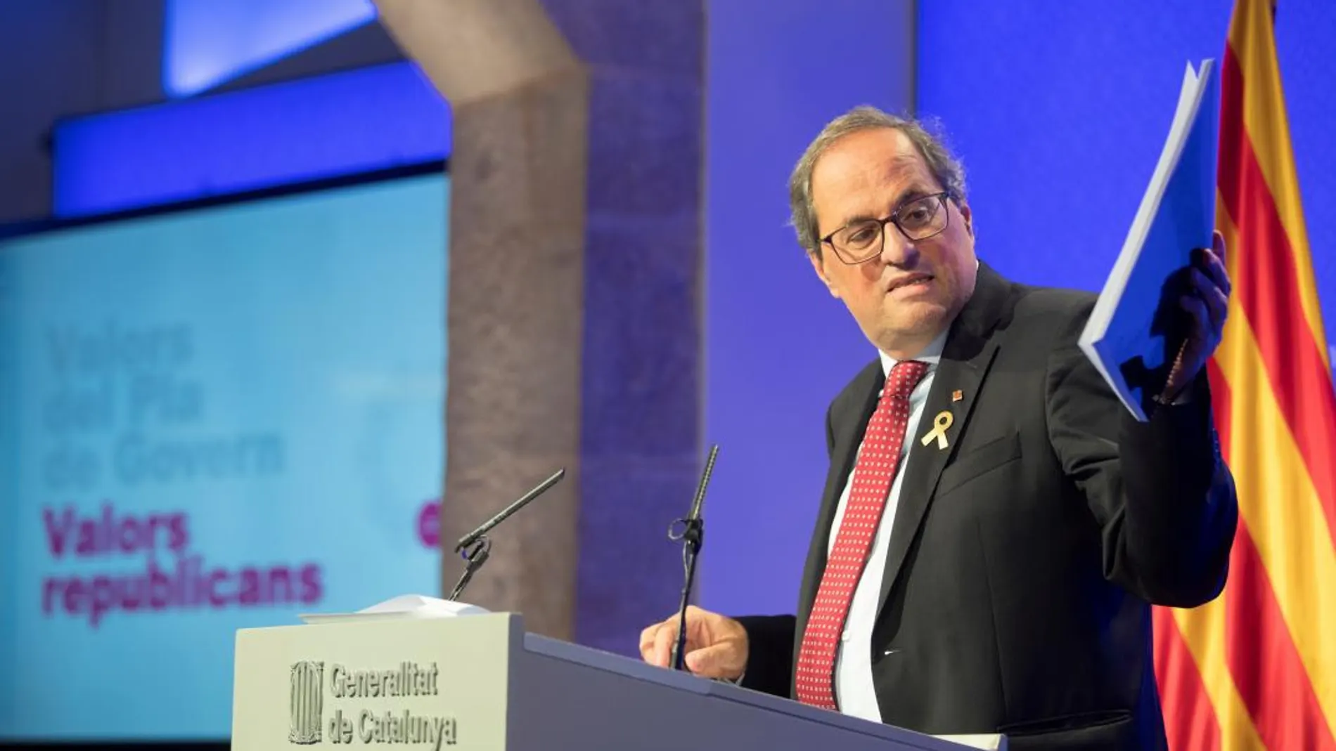 El presidente de la Generalitat, Quim Torra, ha presentado los ejes de acción del Plan de Gobierno de la presente legislatura/Efe