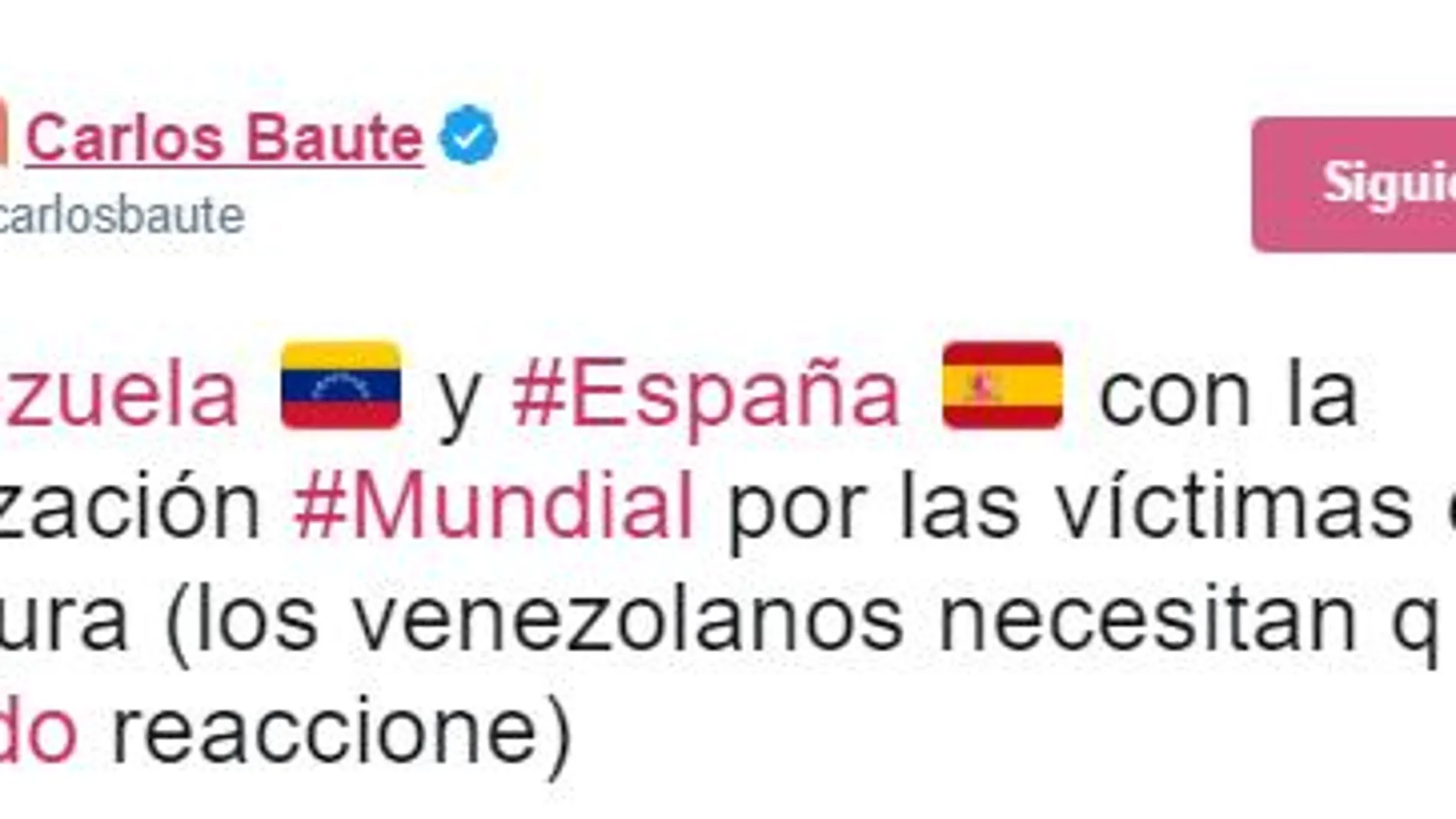 Carlos Baute llama a movilizarse en Madrid contra Nicolás Maduro