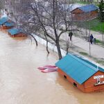 Aumento del caudal del río Pisuerga. En la imagen casetas inundadas en las Moreras en la capital vallisoletana