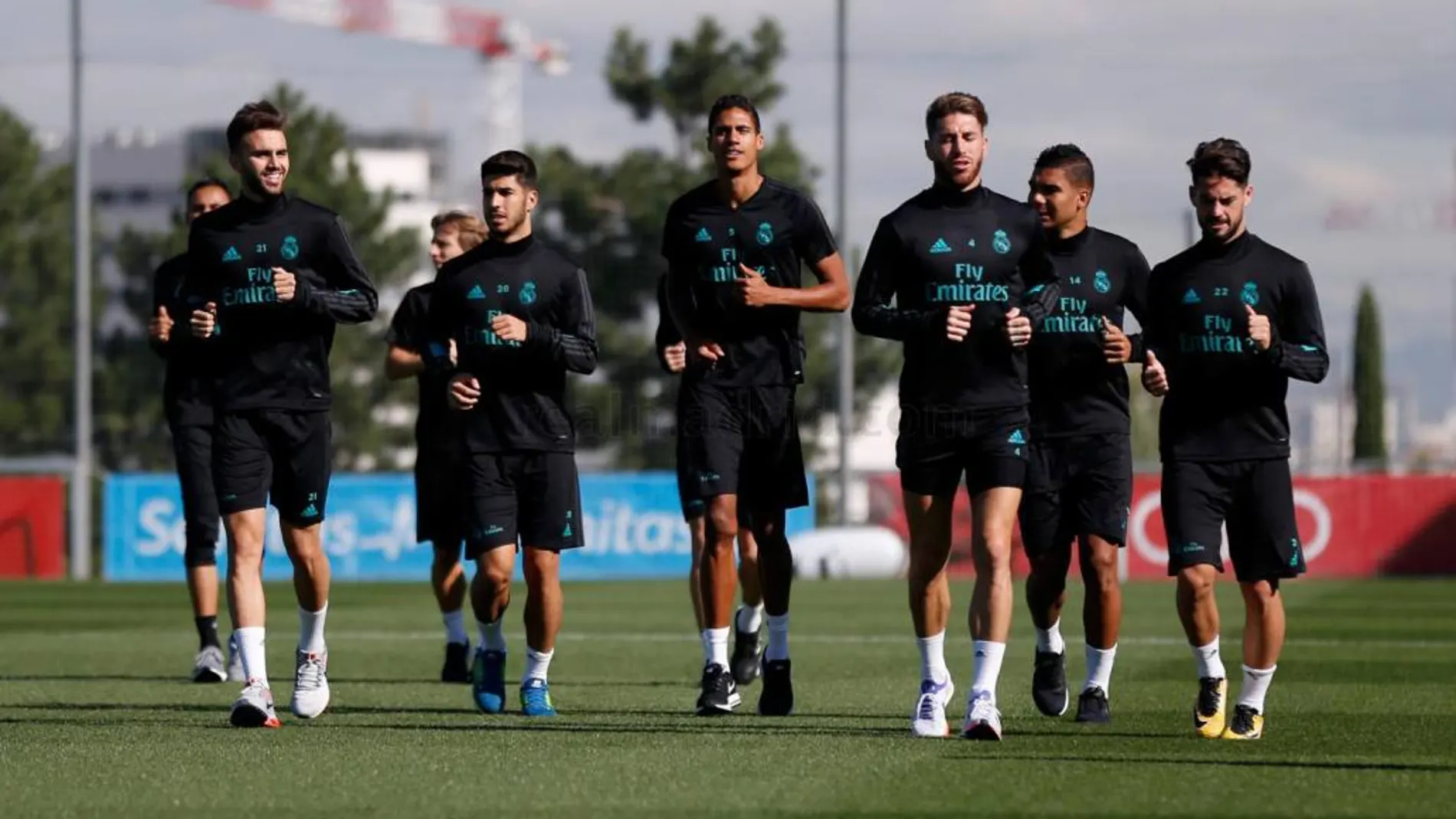 El canterano blanco, en el entrenamiento de ayer en Valdebebas