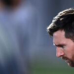 Messi, en el entrenamiento de ayer en la Ciudad Deportiva Joan Gamper / Efe