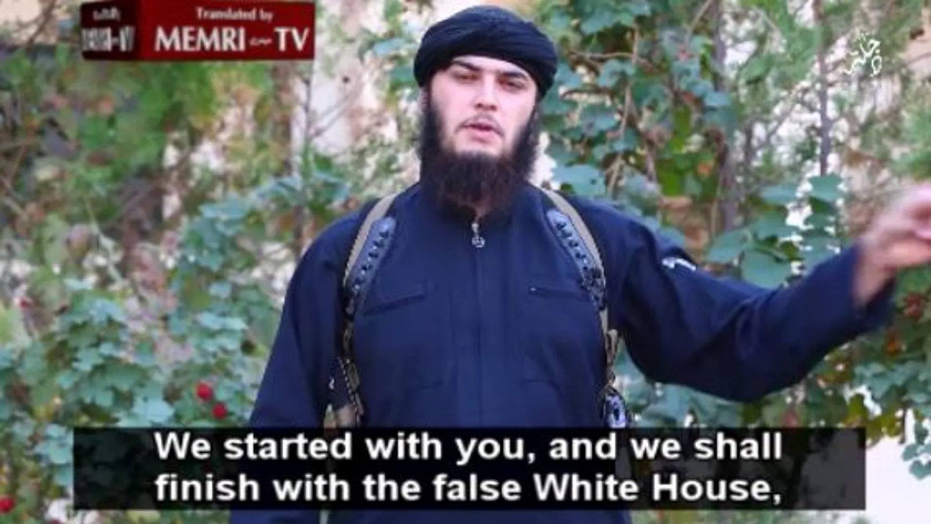 Fotograma del vídeo del Estado Islámico en el que amenaza a la Casa Blanca