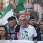 El diputado de Unidos Podemos Diego Cañamero, en la manifestación