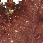 El volcán mexicano de Colima, visto desde el espacio