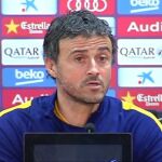 El entrenador del FC Barcelona, Luis Enrique Martínez, durante la rueda de prensa
