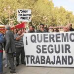 Los representantes de los Centros Especiales de Empleo se manifestaron ayer ante el Palacio de San Telmo