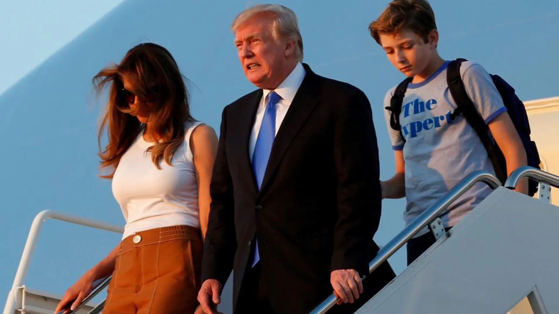 Donald Trump, Melania Trump y su hijo Barron