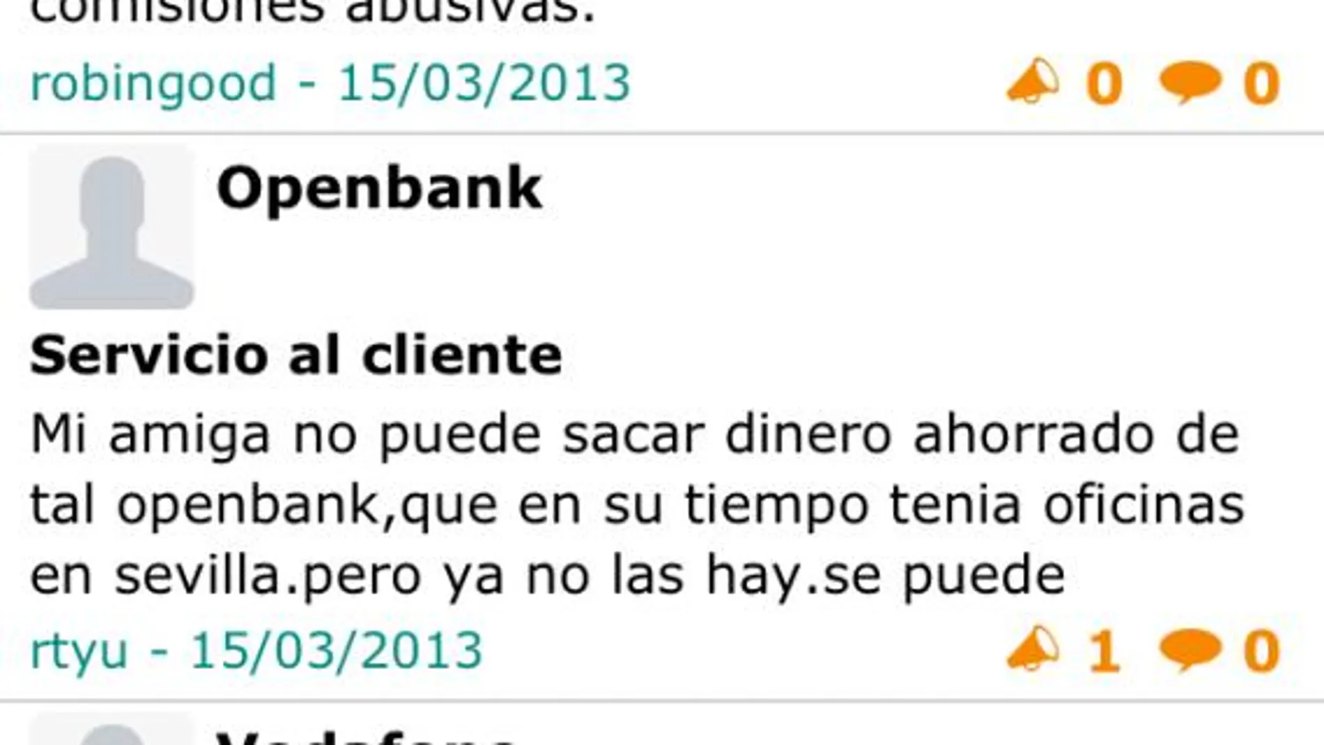 Un foro de la aplicación