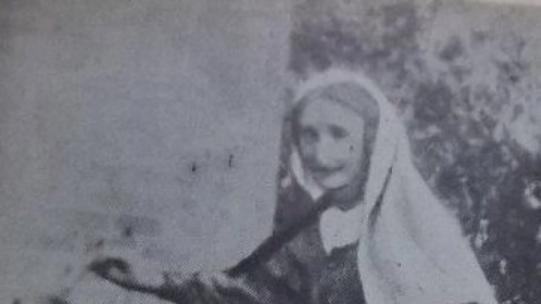 La misionera francesa María Teresa Noblet, en uno de sus viajes