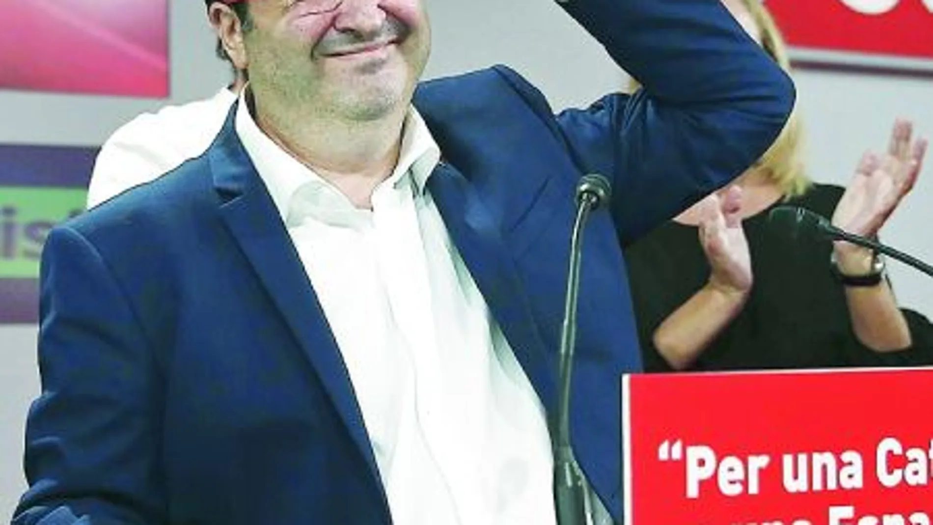 El primer secretario del PSC, Miquel Iceta, ayer, tras conocer los resultados