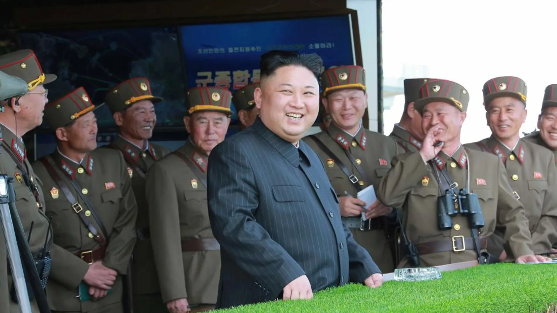 Kim Jong Un durante un desfile militar