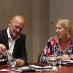 Raül Romeva y Neus Munté durante la reunión de hoy del Ejecutivo catalán