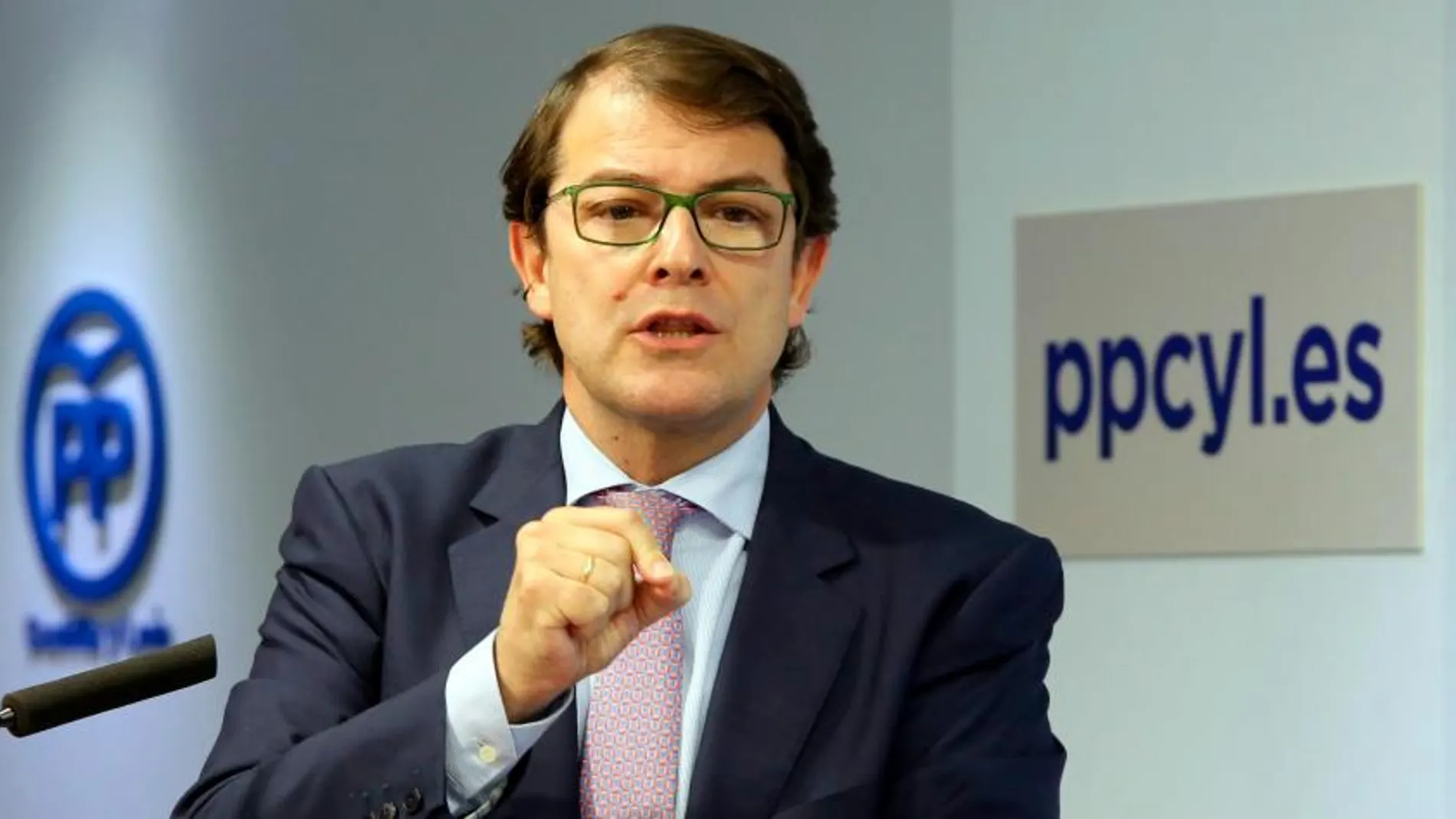 El presidente del Partido Popular de Castilla y León, Alfonso Fernández Mañueco, durante su intervención en el Comité Ejecutivo Autonómico