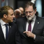 Mariano Rajoy con Emmanuel Macron en la Cumbre de Bruselas