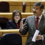 El ministro de Justicia, Rafael Catalá, responde a una pregunta en el pleno del Senado durante la primera sesión de control al Gobierno de esta legislatura.
