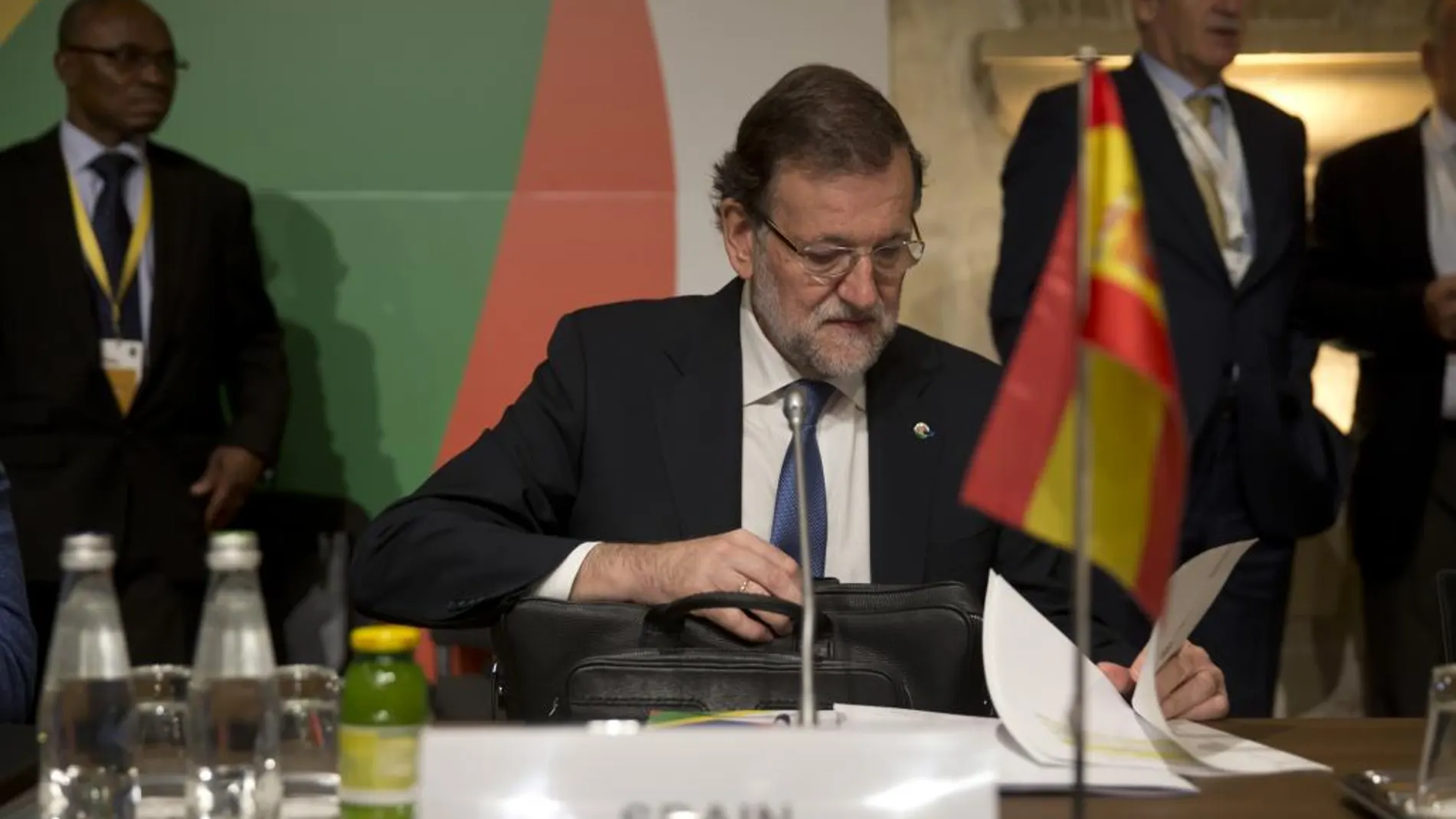 El Presidente del Gobierno, Mariano Rajoy, durante la cumbre de migración celebrada en Malta