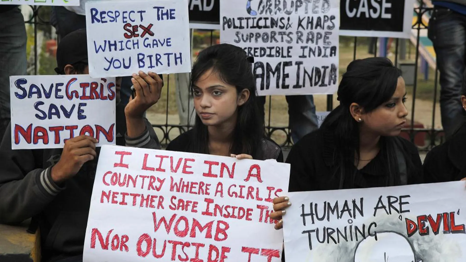 Imagen de una manifestación contra las violaciones en India