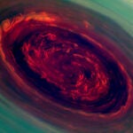 Imagen de la tormenta sobre Saturno captada por la sonda Cassini