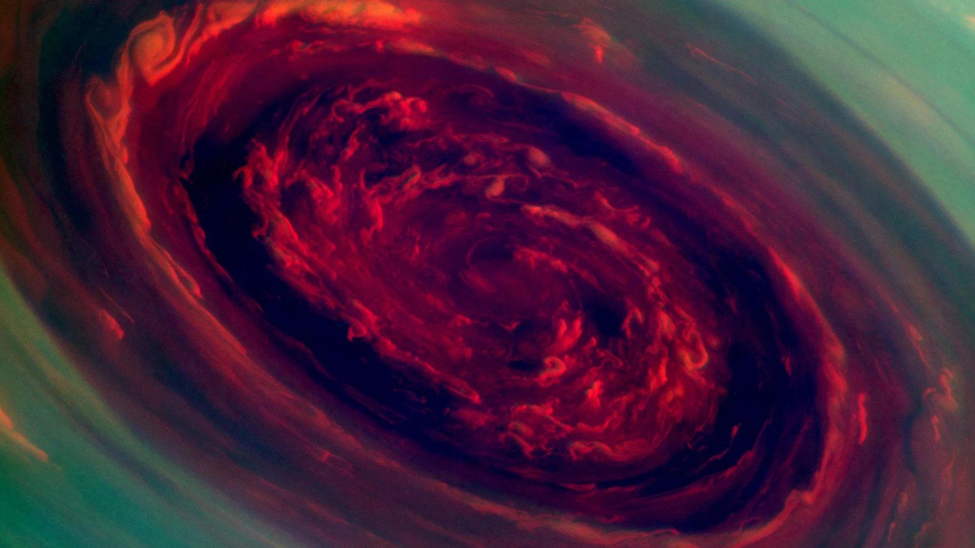 Imagen de la tormenta sobre Saturno captada por la sonda Cassini