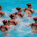 Las nadadoras españolas durante el Campeonato Preolímpico de Natación Sincronizada