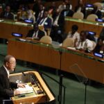 El secretario general de la ONU, Ban Ki-moon, en la Asamblea de la ONU