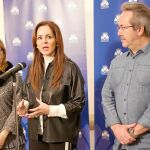 Silvia Clemente junto a Mayte Martín y Francisco Guarido durante la Junta de Portavoces de las Cortes en Zamora