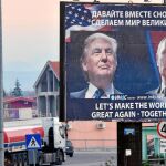 Un cartel de Donald Trump y de Vladimir Putin en el pueblo de Danilovgrad (Montenegro), en una imagen de archivo
