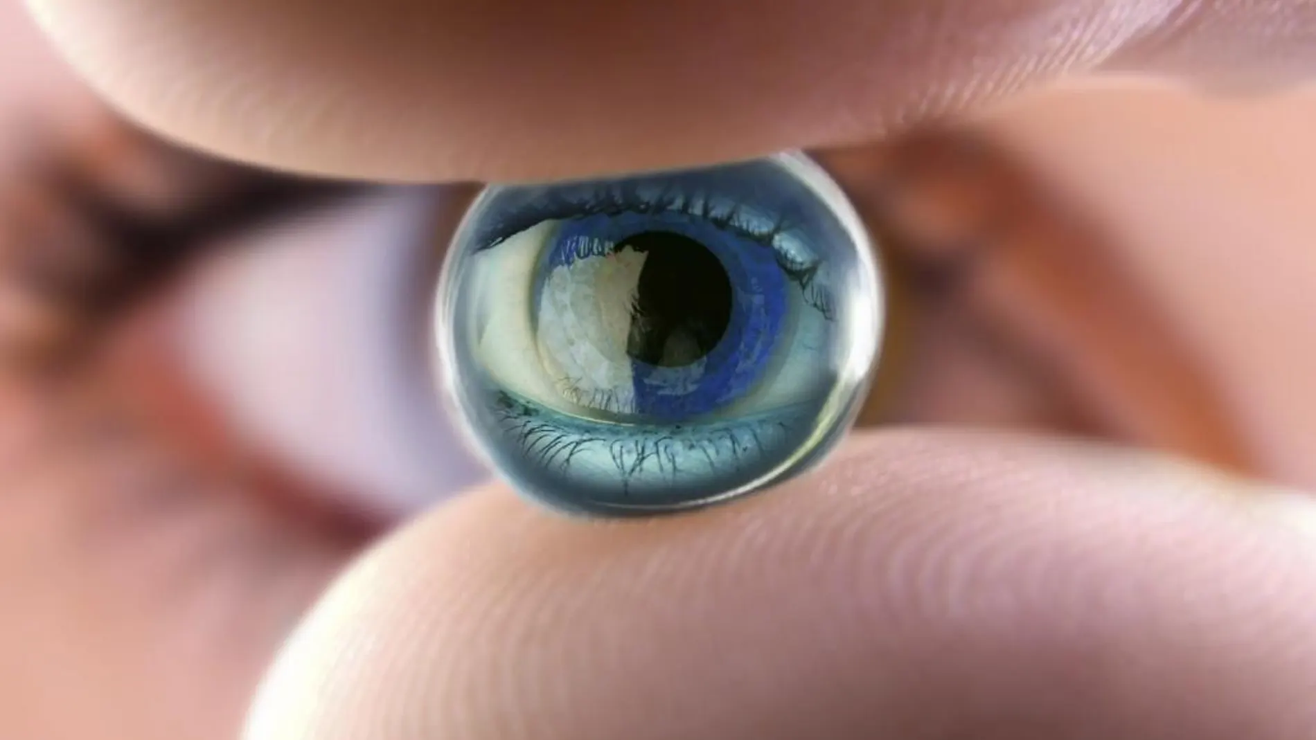 Detalle de un ojo artificial