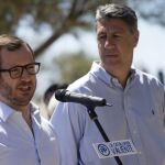 El vicesecretario de sectorial del PP, Javier Maroto , y el presidente del PPC, Xavier García Albiol, dan el pistoletazo de salida oficial de la campaña "La Cataluña valiente"