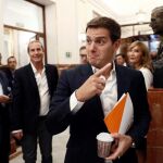 El presidente de Ciudadanos, Albert Rivera, el miércoles en el Congreso