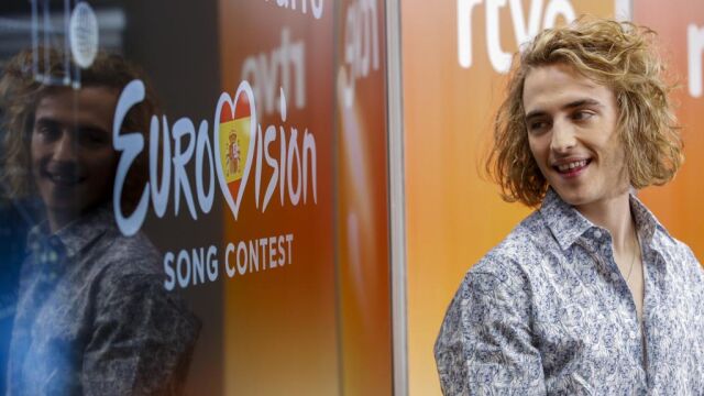 Manel Navarro, ayer, durante la rueda de prensa que se celebró en las instalaciones de RTVE