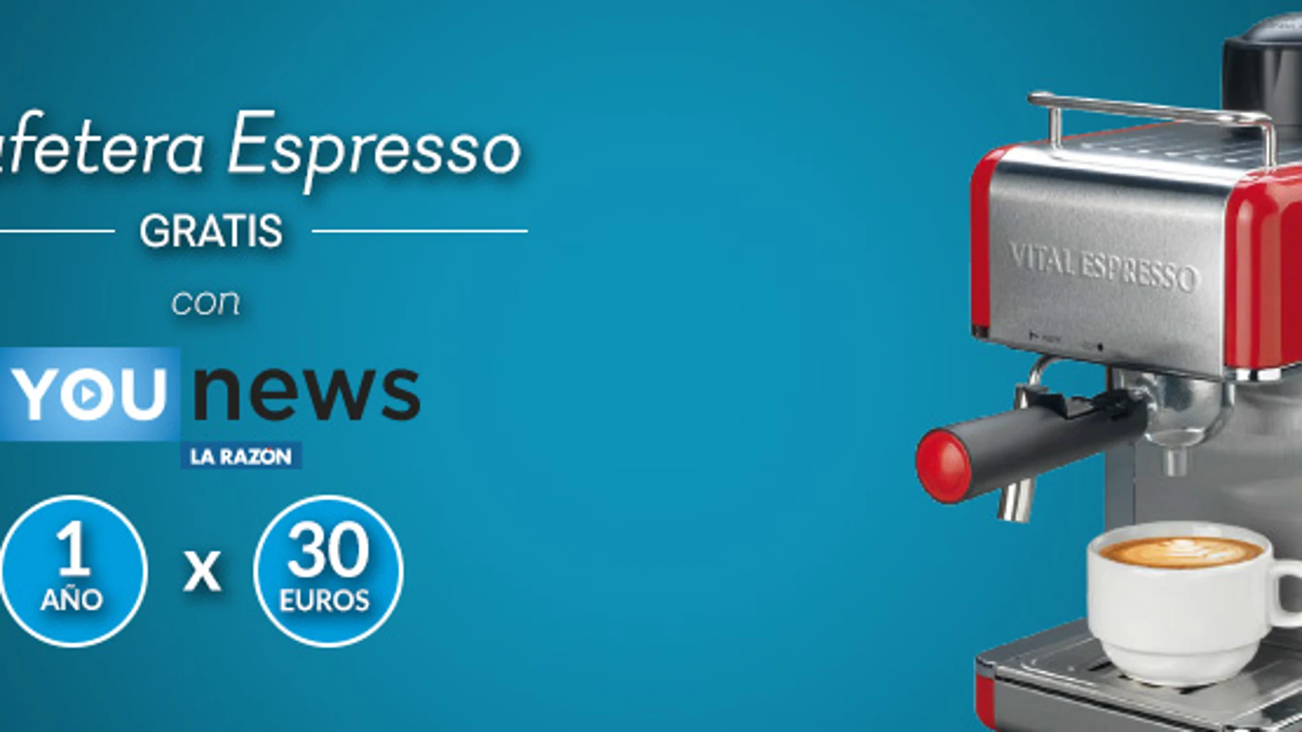 Consigue una cafetera gratis al suscribirte a YouNews durante un año por sólo 30€