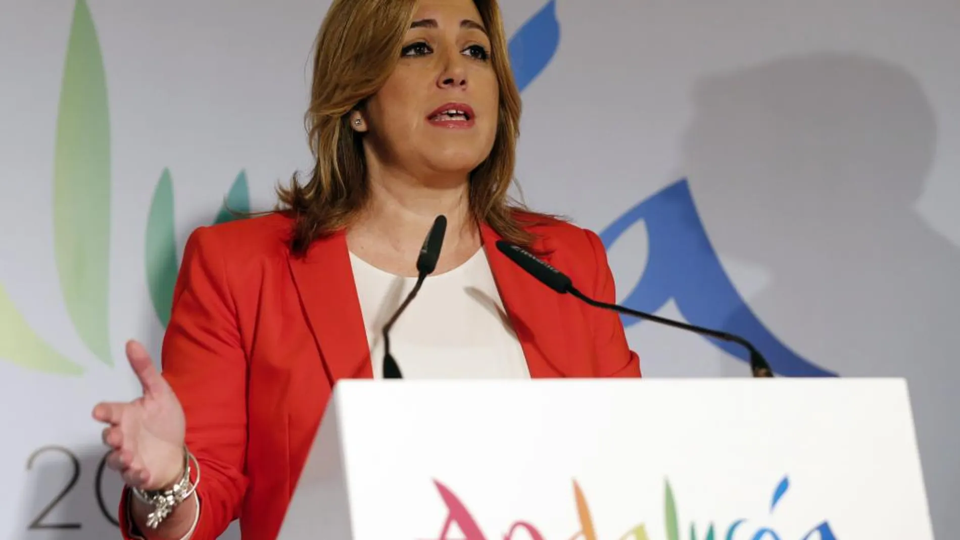 La presidenta de Andalucía, Susana Díaz, durante su intervención en la 36 edición de la feria internacional de turismo Fitur 2016.