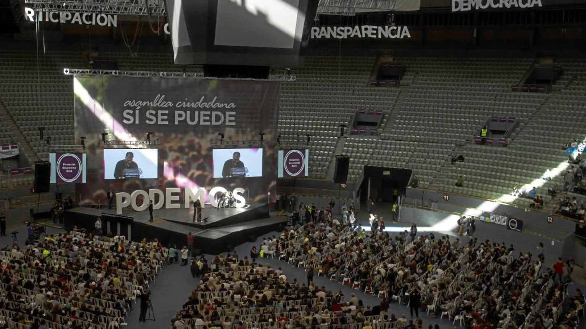 La formación morada, Podemos, durante la celebración de uno de sus congresos