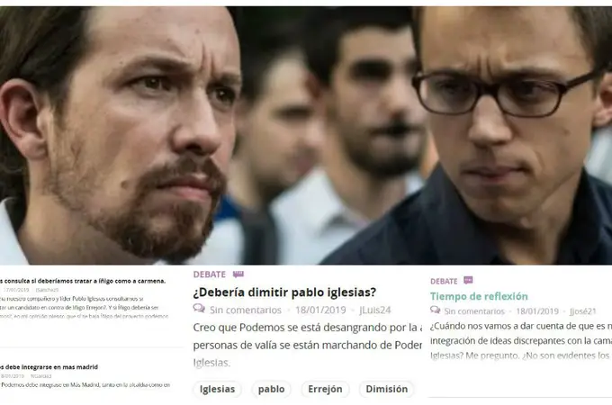 Los foros de Podemos cuestionan el liderazgo de Iglesias tras la salida de Errejón