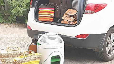Drumi, una lavadora compacta que permite girar el tambor con un pedal