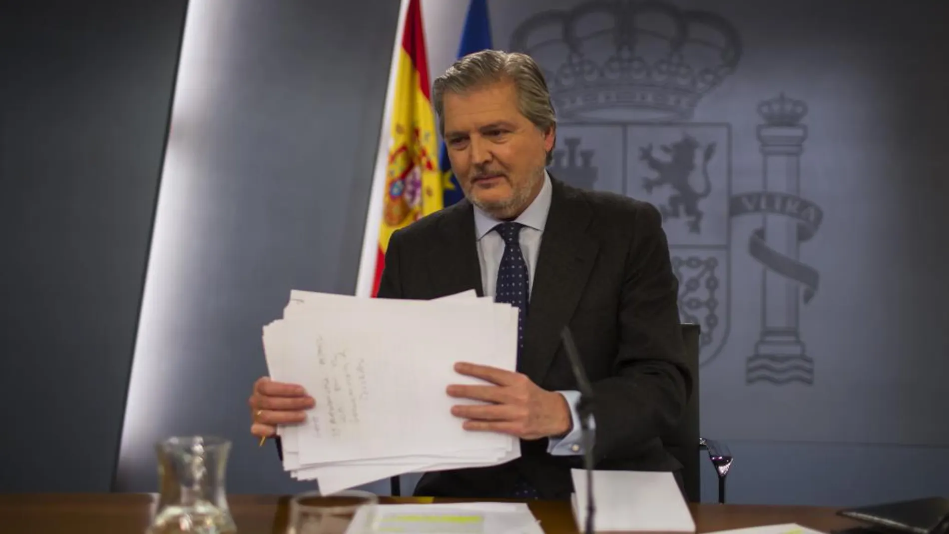 Íñigo Méndez de Vigo durante la rueda de prensa posterior el Consejo de Ministros