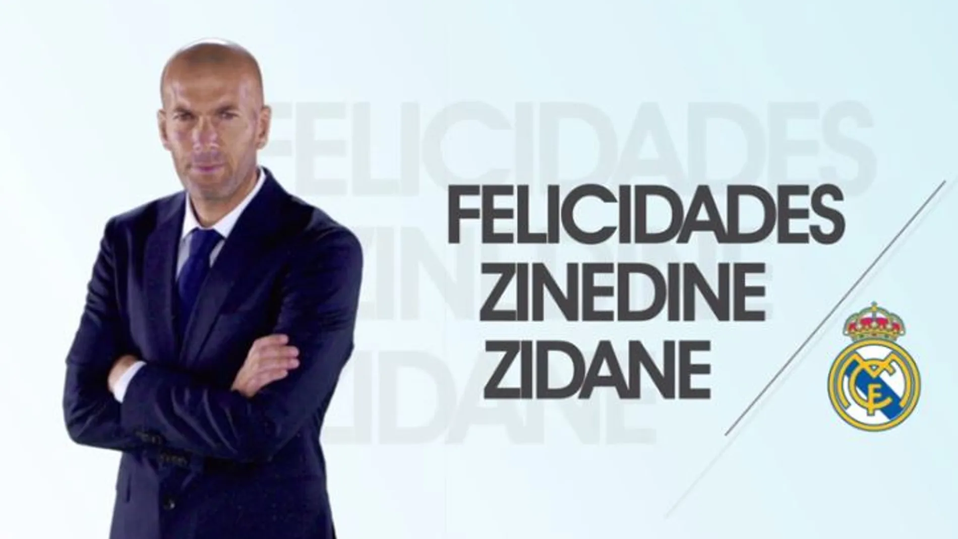 Imagen de felicitación del Real Madrid a su entrenador