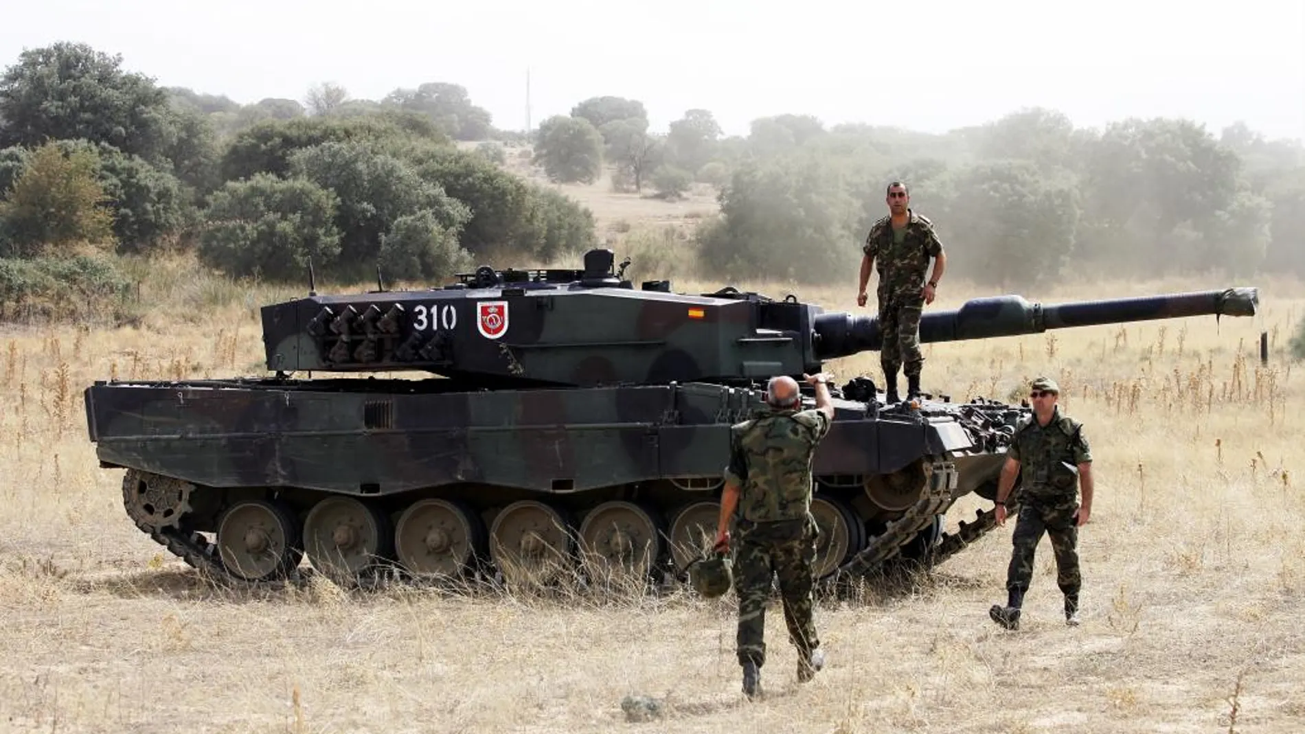 Imagen de un carro de combate Leopard del Ejército de Tierra español