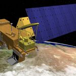 El satélite Aqua, en una recreación de la NASA