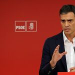 El secretario general del PSOE, Pedro Sánchez,ayer