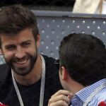 El defensa del FC Barcelona Gerard Piqué en la grada durante el torneo Mutua Madrid Open.
