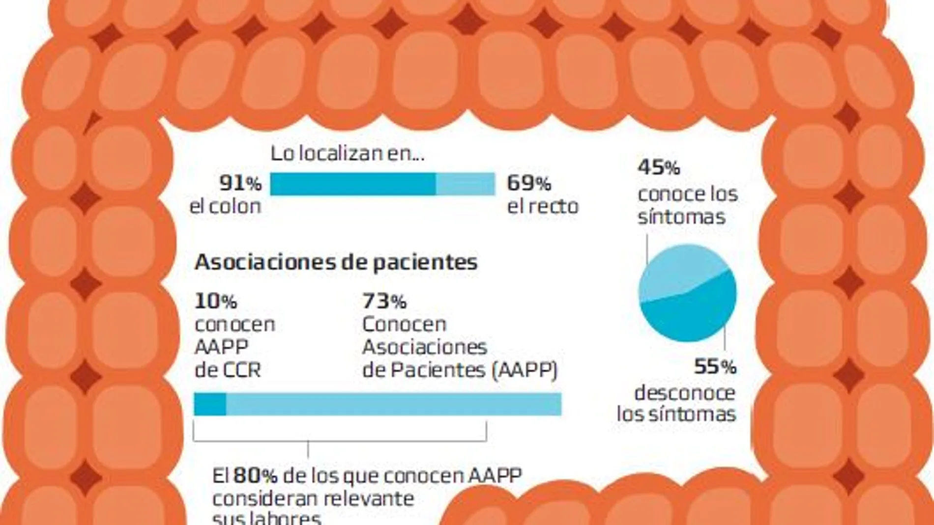 Menos de la mitad de la población conoce los síntomas del tumor colorrectal