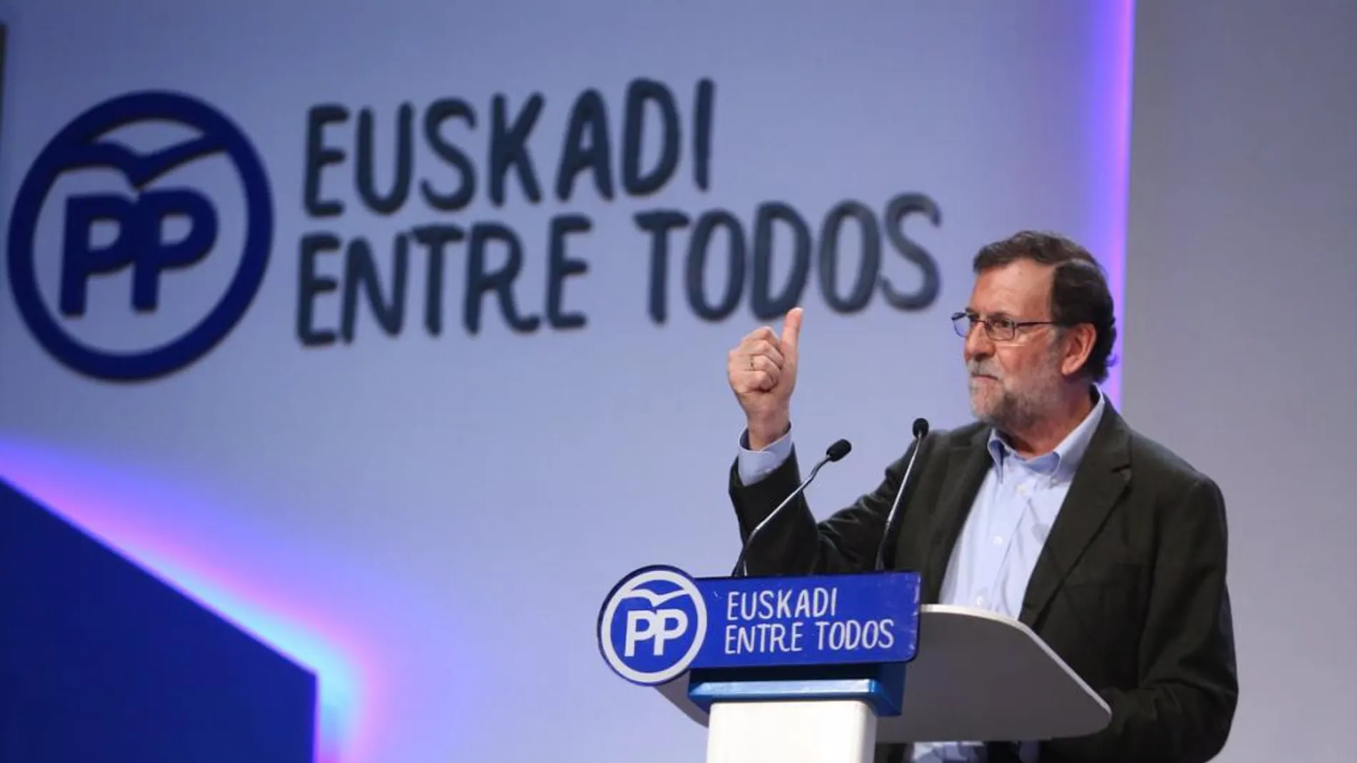 Mariano Rajoy, hoy, en su intervención en el Congreso del PP vasco