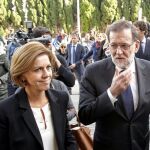 Rajoy y Cospedal a la llegada al funeral ayer en Valencia